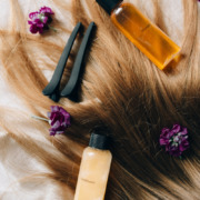 Hair products laying on a hair